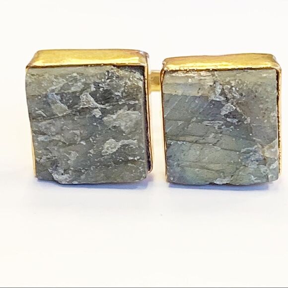 Double Stone Labradorite Open Adjustable Ring, - Picture 4 of 5